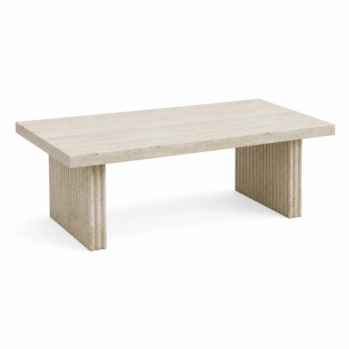 Stolik kawowy z trawertynu beżowy 120x60x40 cm