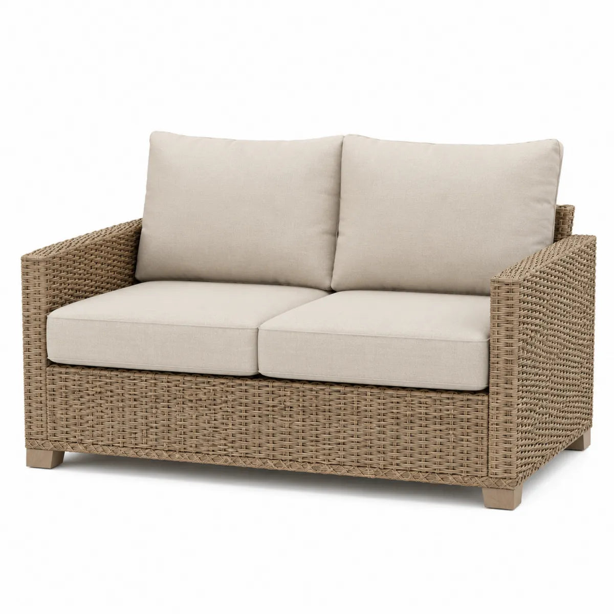 Sofa z technorattanu z poduszkami 120x75x80 cm