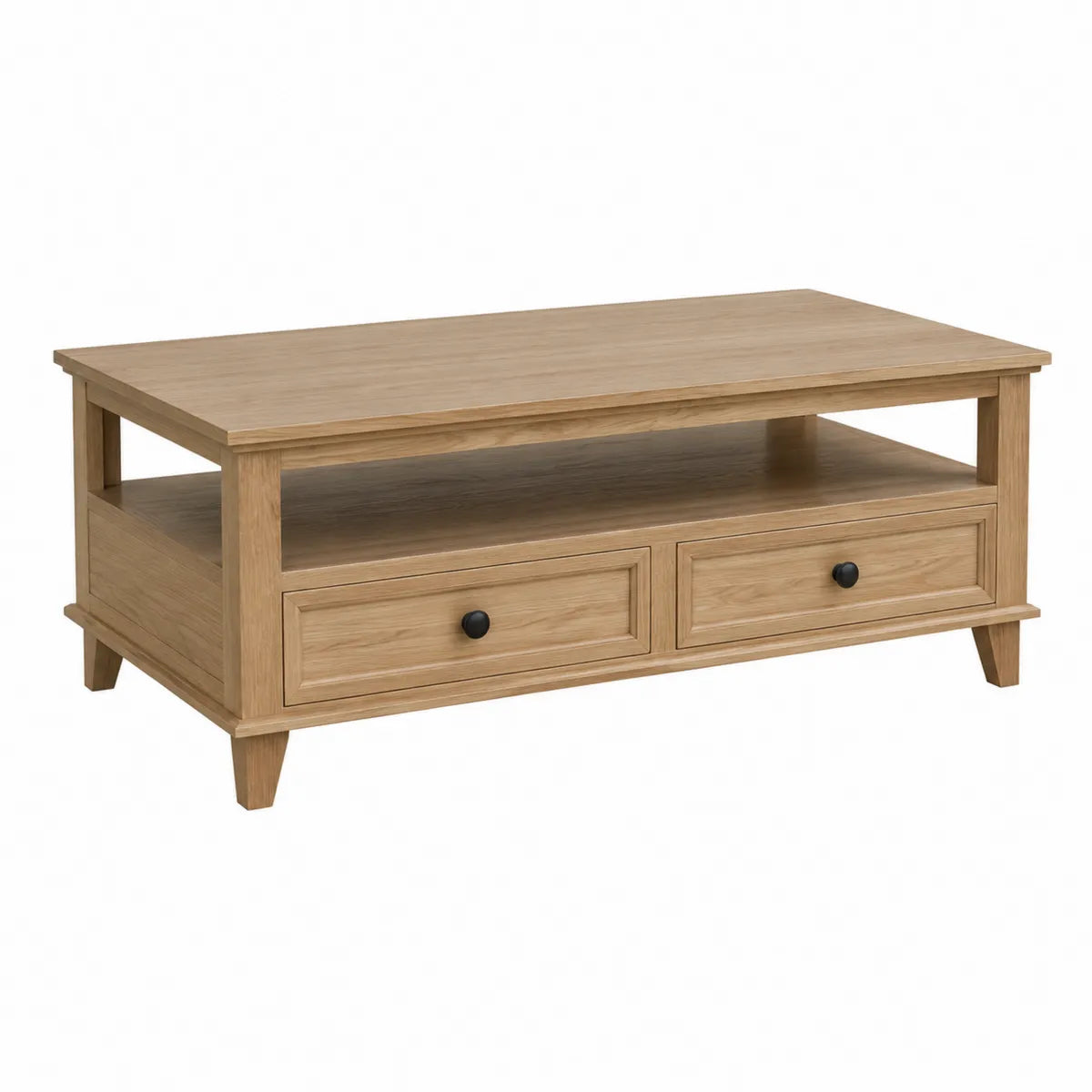 Stolik kawowy z litego drewna z szufladami 120cm x 60cm x 40cm
