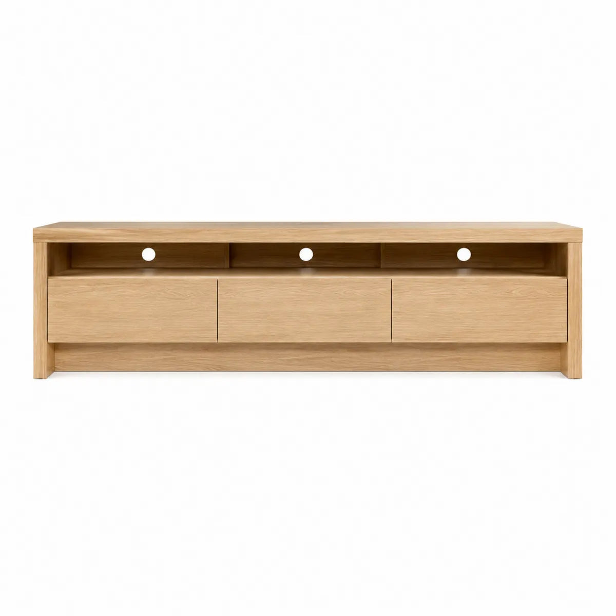 Szafka RTV z drewna dębowego 150x40x45 cm z 3 szufladami