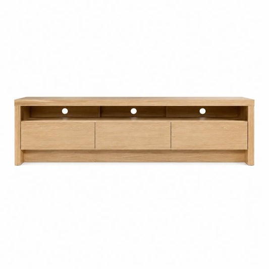 Szafka RTV z drewna dębowego 150x40x45 cm z 3 szufladami